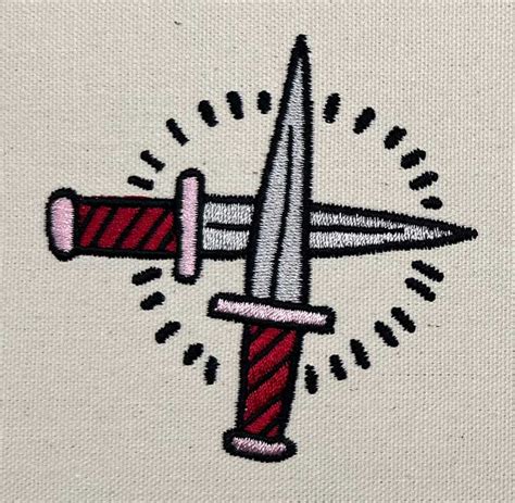 Embroidery Design Crossed Daggers