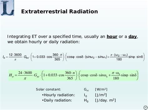 Solar Radiation Calculation