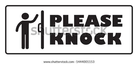 Please Knock Door Sign Drawing By Stock Vector Royalty Free 1444001153