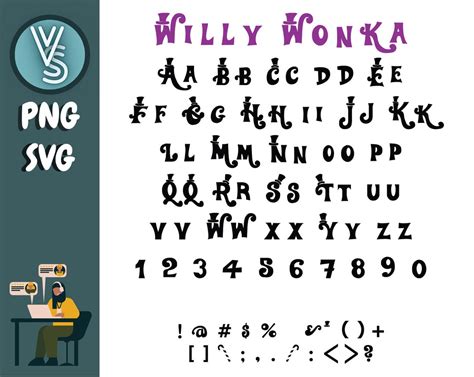 Willy Wonka Font Willy Wonka Svg Chocolate Factory Wonka Movie Font