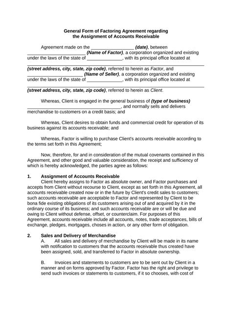 Invoice Discounting Agreement Template