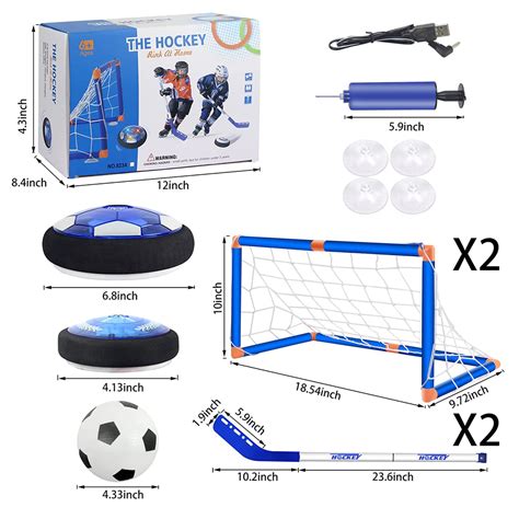 2 In 1 Hover Soccer Ball Hockey Toys Set Usb Rechargeable Hockey