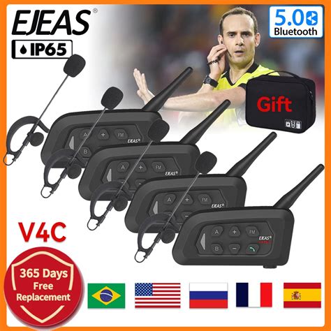 EJEAS Intercomunicador V4C PLUS Para Rbitro De F Tbol Auriculares D