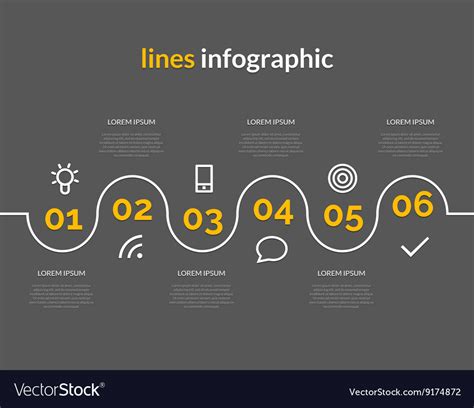 Infographic With Circles Pointers 6 Steps Vector Image