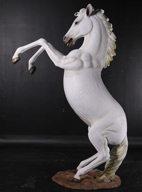 Rearing White Horse 8 Ft. Statue Fiberglass Rearing White Horse 8.5 Ft ...