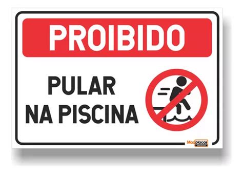 Placa Proibida Pular Na Piscina X Pvc Mm Resistente