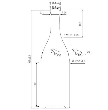 Weinflasche Magnum Bern Cl Antik