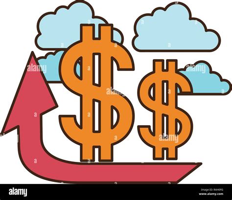 Up Arrow With Dollar Symbol Isolated Icon Stock Vector Image Art Alamy