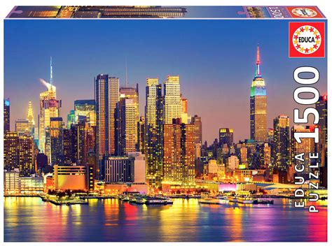 Puzzle 1500 el Manhattan nocą Nowy Jork sklep GryPlanszowe pl