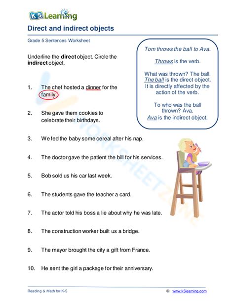 Direct And Indirect Objects 3 Worksheet