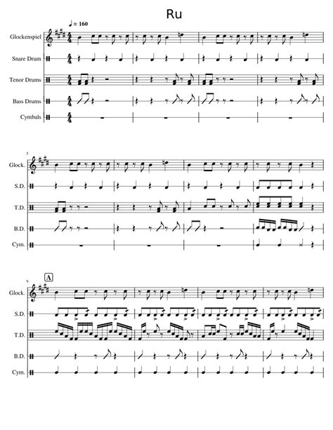 Ru Sheet Music For Glockenspiel Snare Drum Crash Tenor Drum And More