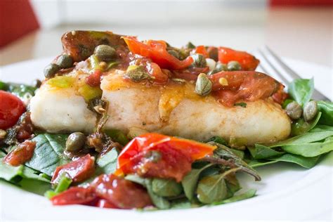 Roasted Halibut With Tomatoes And Capers Two Kooks In The Kitchen