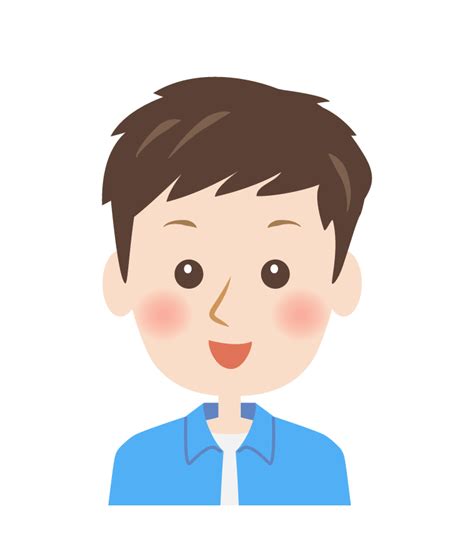 笑顔の男性の顔イラスト フリー素材 イラストミント