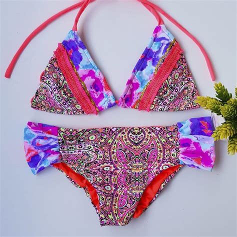 Triangulo Flores De Colores Talla S Bikini Somos Coquetas