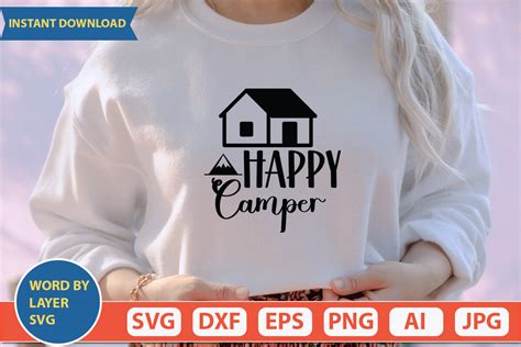 Happy Camper Svg Cut File By Ismetarabd Thehungryjpeg