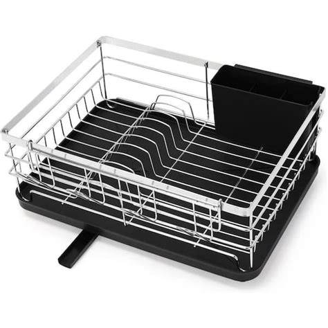 Oumilen Black Standing Dish Rack Pshk The Home Depot