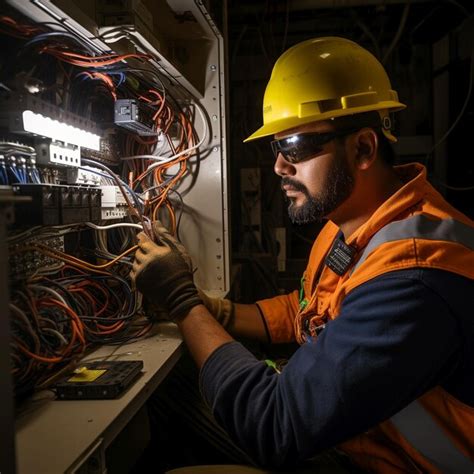 Premium AI Image | Electrician at work with Safety gear