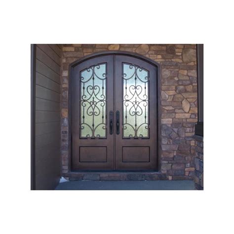 Main Entrance Metal Door Exterior Front Entry Rustic Decorative Arch Wrought Iron Doors China