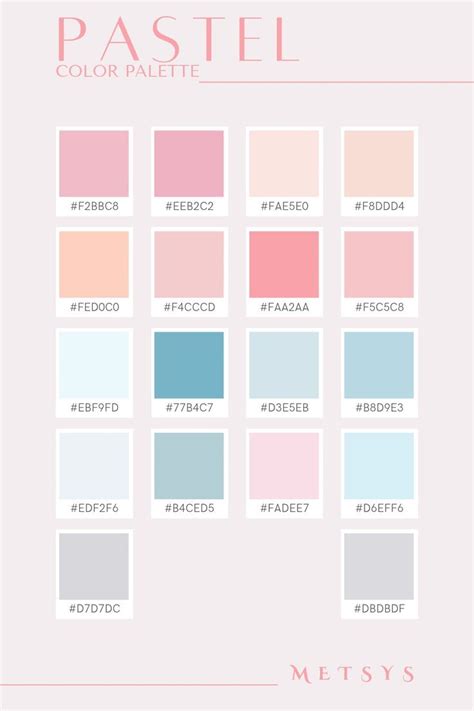 Pastel Color Palette With Different Shades