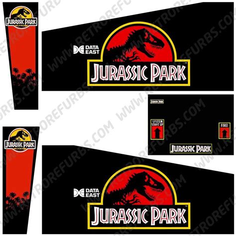 Jurassic Park Data East Pinball Cabinet Decals Retro Refurbs