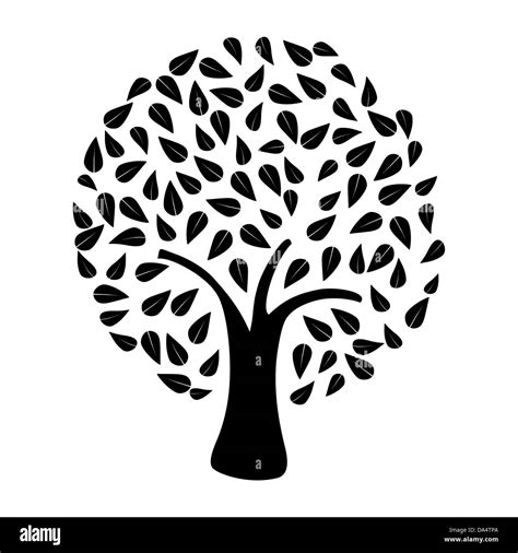 Black tree silhouette on white background . Vector file layered for ...