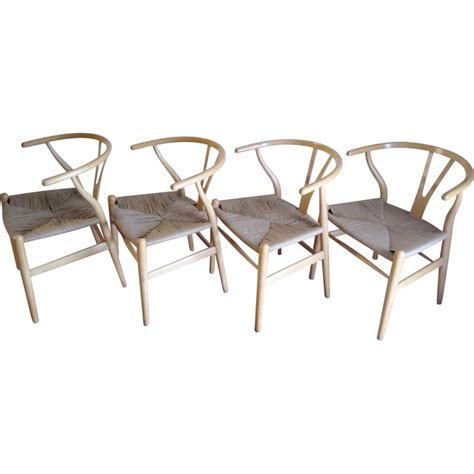 Lot De Chaises Repas Vintage Ch Wishbone En Ch Ne Par Hans Wegner