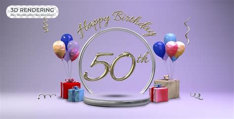 Premium PSD | Celebration 50 years birthday banner template