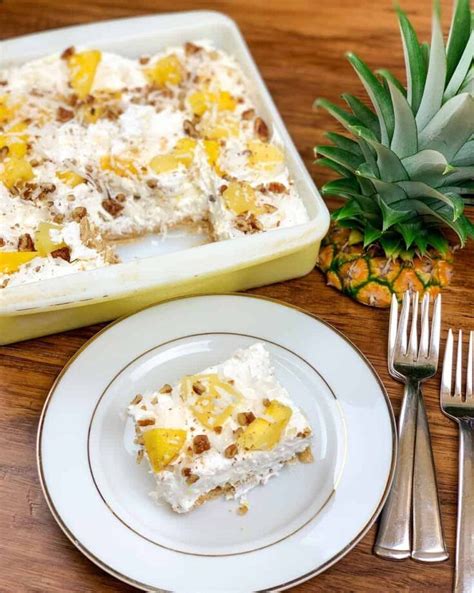 Easy No Bake Pineapple Lush Dessert With Coconut Is A Wonderful And