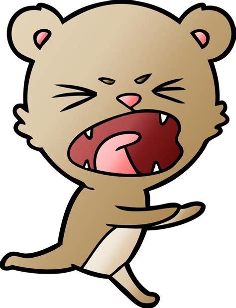 Angry Cartoon Bear Shouting 12423969 Vector Art At Vecteezy