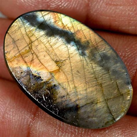 Karat Nat Rlich Super Flashy Labradorite Oval Cabochon