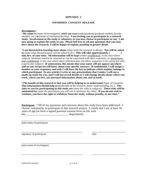 FREE 10+ Informed Consent Forms in PDF | MS Word | Excel