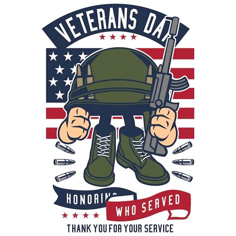 Veterans day cartoon | Premium Vector