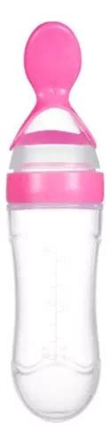 Mamadeira Colher Dosadora De Silicone Papinha 90ml Rosa MercadoLivre