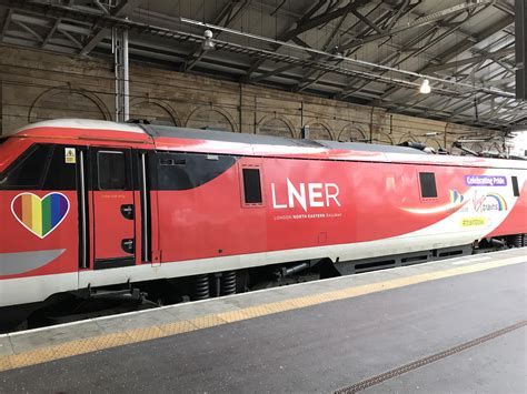 LNER class 91 with “pride” markings at Edinburgh Waverley. Apologies ...