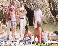 Beach Amateur Babes In Group Riding Cock