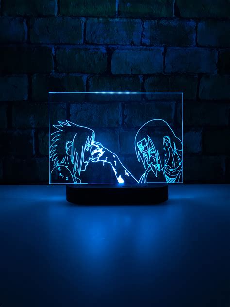 Naruto Sasuke Itachi D Night Light Led Anime Lamp Rgb Remote Etsy