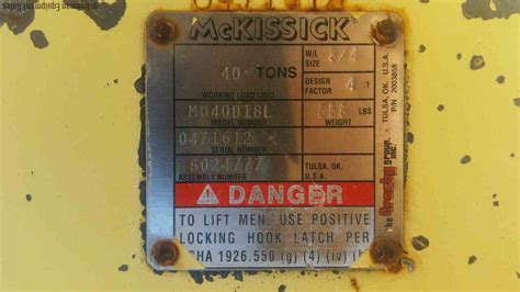 Ton Mckissick Traveling Block Beeman Equipment Sales