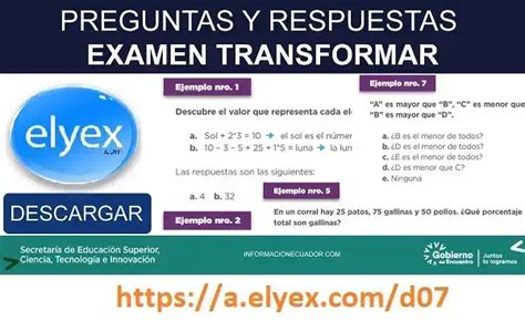 Banco De Preguntas Resueltas Examen Transformar Ex Ser Bachiller 2025