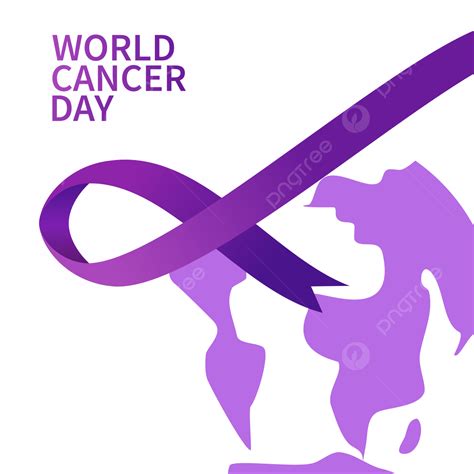 Cancer Awareness Ribbon Vector Png Images World Cancer Day Awareness Ribbon With Earth Globe