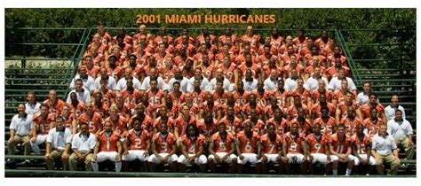 2001 MIAMI HURRICANES 8X10 TEAM PHOTO PICTURE NCAA FOOTBALL WIDE BORDER