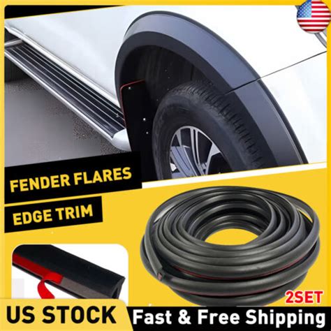 Set Car Truck Wheel Wells Fender Flare Edge Rubber Trim Gasket Welting