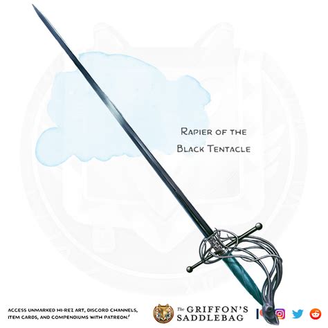 {the Griffon S Saddlebag} Rapier Of The Black Tentacle Weapon Rapier R Thegriffonssaddlebag