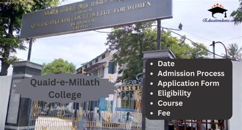 Quaid E Millath College Admission 2024 Last Date Ug And Pg Fees