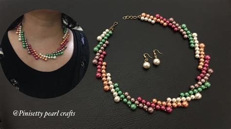 Multi Color Pearl Necklace Makingrainbow Pearl Necklace Tutorialpearl