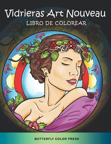 Vidrieras Art Nouveau Libro de Colorear Libro de Colorear con Diseños