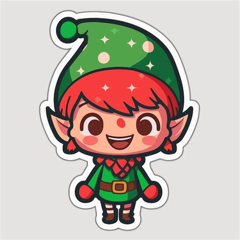 Navidad Duende Dibujos Animados Pegatina Navidad Santa Elfo Pegatinas