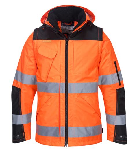 Blouson En Pro Hi Vis De Travail Orange Noir Portwest Achat Vente