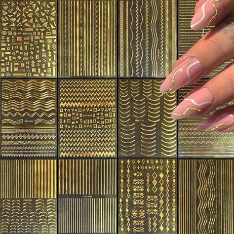 Amazon Gold Nail Art Stickers D Self Adhesive Nail Supplies