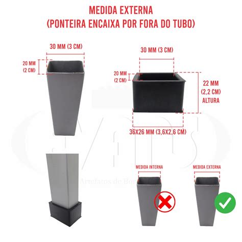 Ponteira Pé Sapata de Borracha Para Cadeira Mesa 30x20 Externa