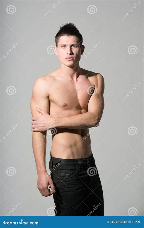 Attractive Athletic Man Naked Torso Stock Image Image Of Healthy Handsome